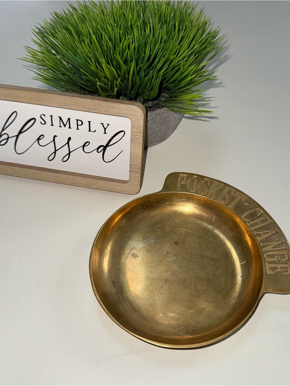 VINTAGE Brass 'Pocket Change' Dish